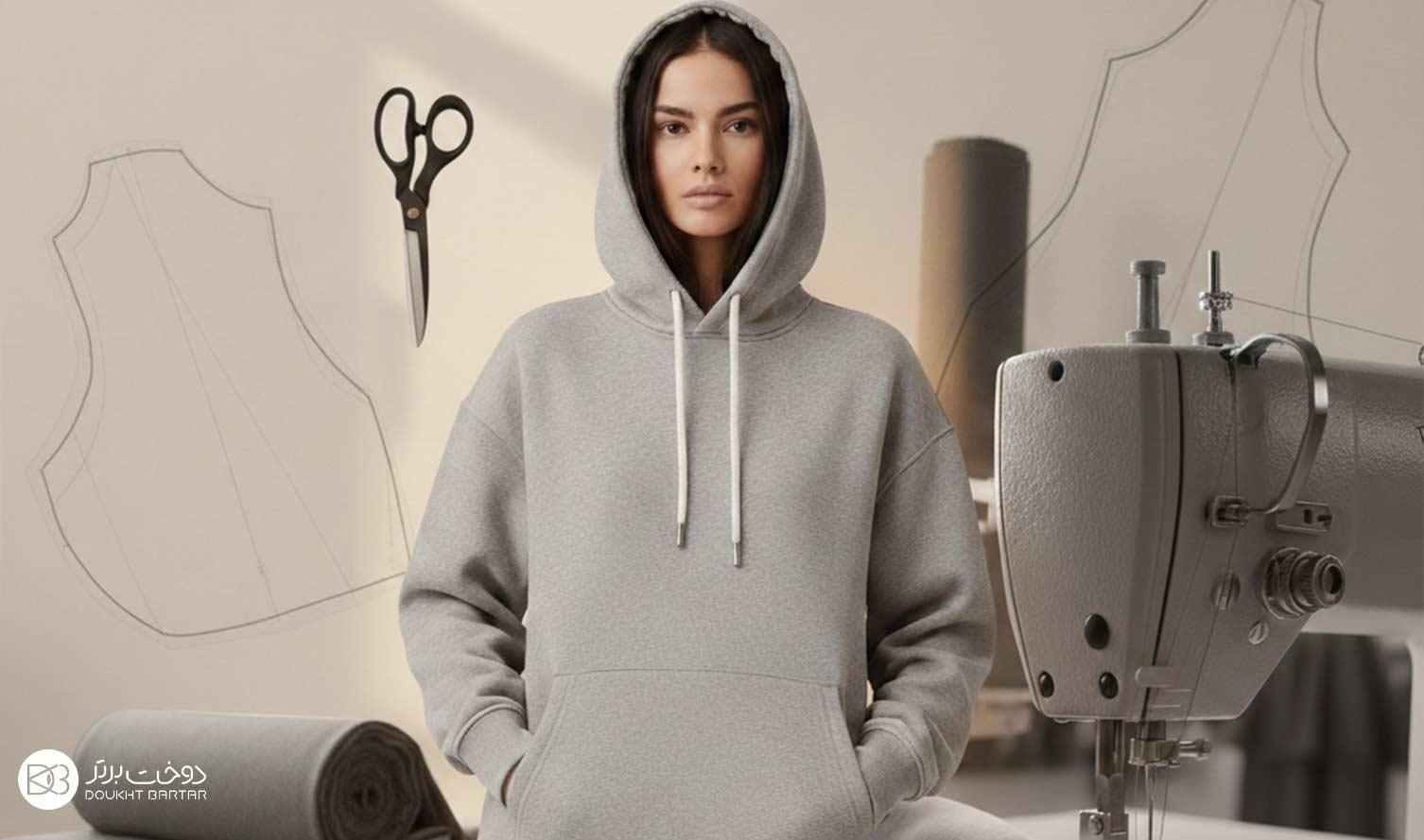 آموزش کامل رسم الگو و دوخت هودی | بررسی مناسب ترین پارچه برای هودی