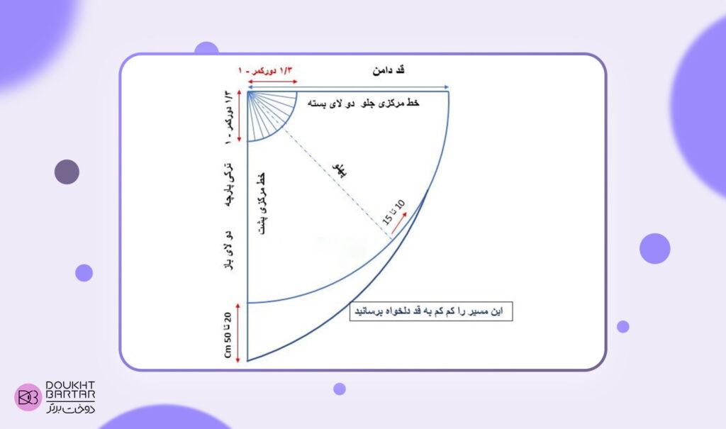 دامن نیم کلوش پشت بند