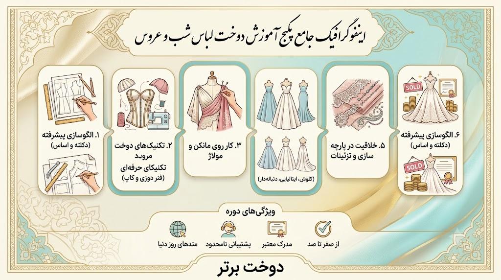 دوره آموزش لباس شب و عروس