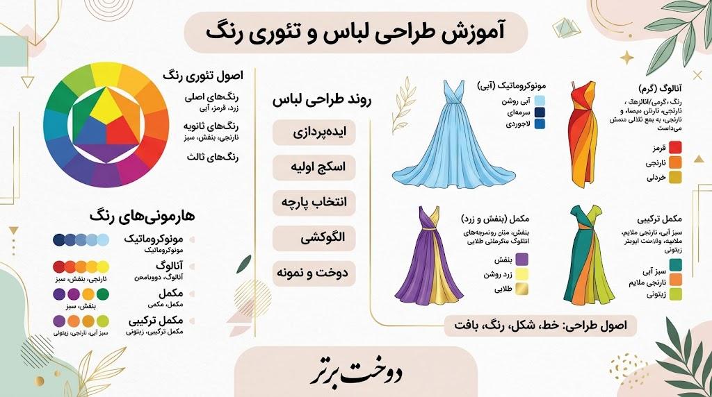 پکیج طراحی لباس و رنگ شناسی
